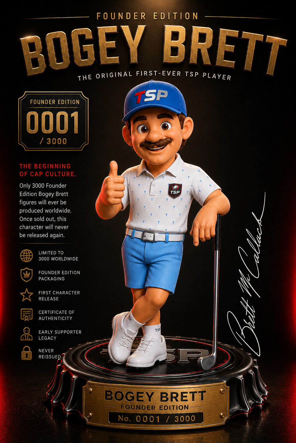 Founder Edition Bogey Brett official collectible reveal artwork